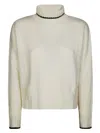 Pinko Falkland Pimped Neck Turtleneck Sweater In White