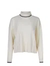 Pinko Falkland Pimped Neck Turtleneck Sweater In White