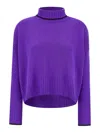 Pinko Wool And Cashmere Turtle Neck Pullover In Purple