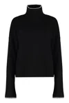 Pinko Falkland Wool And Cashmere Turtleneck Sweater In Black
