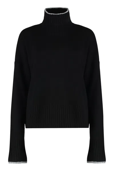 Pinko Falkland Wool And Cashmere Sweater In Black
