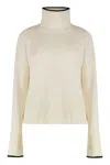 Pinko Falkland Wool And Cashmere Turtleneck Sweater In White