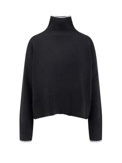 Pinko Falkland Wool And Cashmere Turtleneck Sweater In Black