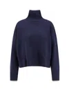 Pinko Falkland Wool And Cashmere Turtleneck Sweater In Blue