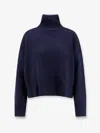 Pinko Falkland Wool And Cashmere Turtleneck Sweater In Blue