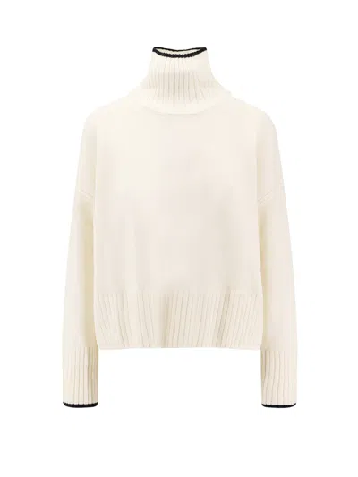 Pinko Falkland Wool And Cashmere Turtleneck Sweater In White