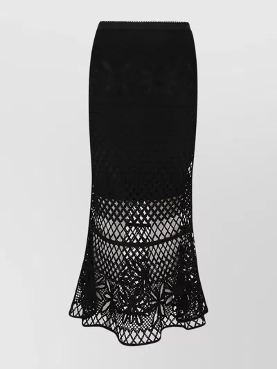 PINKO FANTASY NET FLORAL LACE SKIRT
