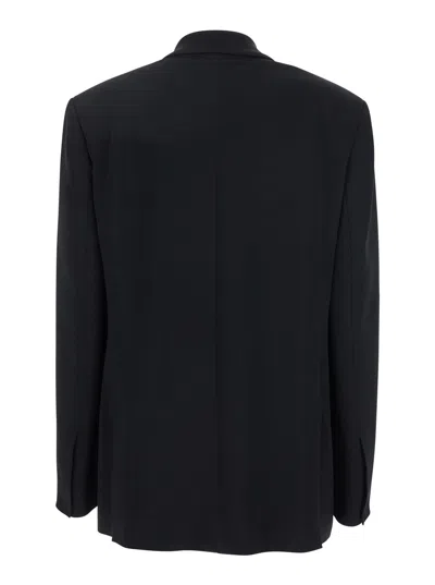Pinko Faraona Black Single-breasted Jacket With Peak Revers In Viscose Stretch Woman