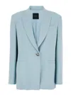Pinko 'faraona' Light Blue Single-breasted Jacket With Peak Revers In Light Blue