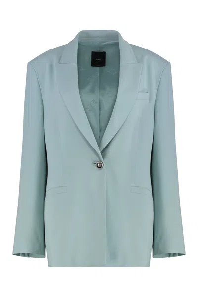 Pinko Faraona Single-breasted One Button Jacket In Blue