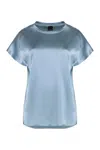 Pinko Farida Silk Blouse In Gnawed Blue