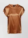 Pinko Farida Silk-like Fabric Top In Marrone