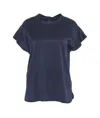 Pinko Short-sleeve Silk Blouse In Blue