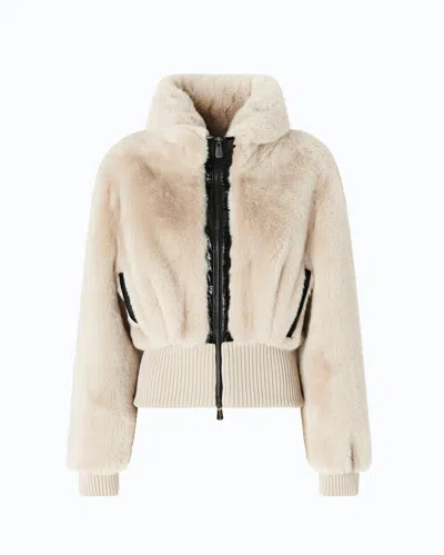 Pinko - Bomberjacke Aus Stoff Mit Pelzeffekt - 36 In Beige