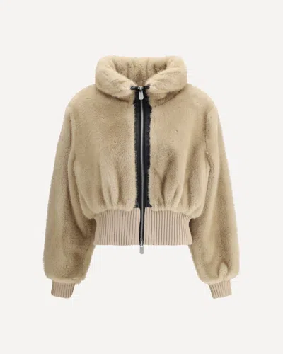 PINKO FAUX FUR BOMBER JACKET