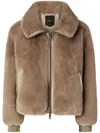 Pinko Faux Fur Bomber Jacket In Neutrals
