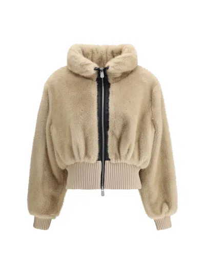 Pinko Faux Fur Bomber Jacket In Multi