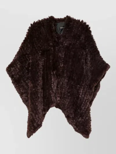 Pinko Faux Fur Coat In Burgundy