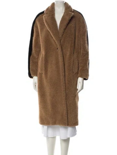 Pre-owned Pinko Faux Fur Coat In Brown