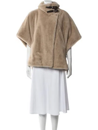 Pre-owned Pinko Faux Fur Jacket In Neutrals