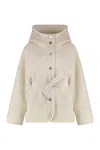 Pinko Hooded Belted Peacoat