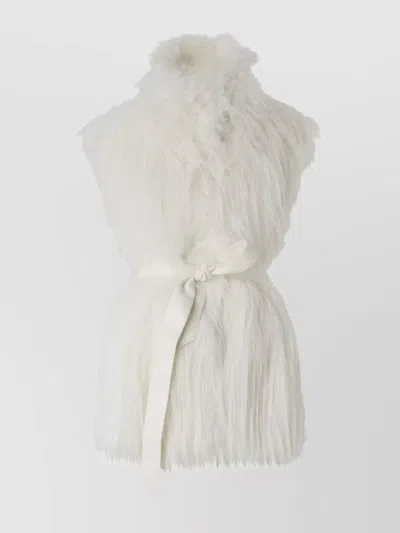 Pinko Faux Fur Sleeveless High-neck Gilet In Multi