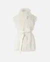 Pinko Faux Fur Vest In White