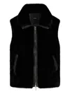Pinko Faux-fur Zip-front Vest In Black