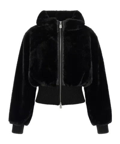Pinko Faux Fur Zip-up Bomber Jacket In Multi