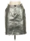 Pinko Faux Leather Skirt In Silver