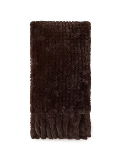 Pinko Faux-fur Fringed Scarf In Brown