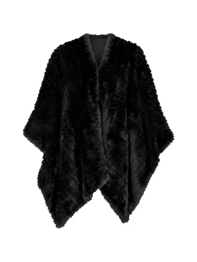 Pinko Faux-fur Open-front Cape In Black