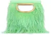 PINKO PINKO FEATHER EFFECT LOGO ENGRAVED CLUTCH BAG