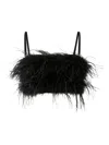 Pinko Feather-embellished Top In Black