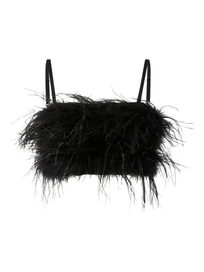 PINKO FEATHER-EMBELLISHED TOP