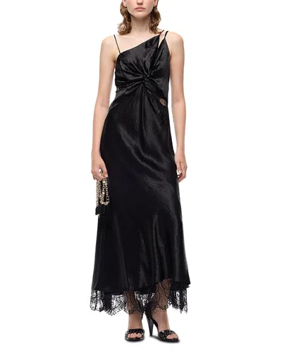 Pinko Ferrari Crepe Satin Maxi Dress In Multi