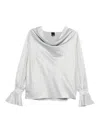 Pinko Filipa Blouse With Cowl Neck In Gray