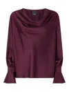 Pinko Filipa Draped-neck Blouse In Purple