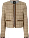 Pinko Checked Jacket In Beige