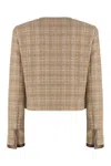 Pinko Checked Jacket In Beige