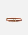 Pinko Fine Ceinture Love Birds En Cuir 2cm In Arab-antique Gold
