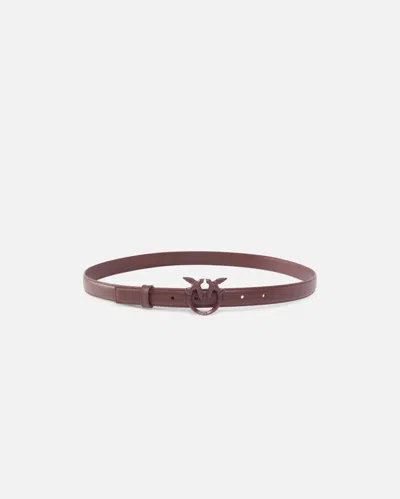 Pinko - Fine Ceinture Love Birds En Cuir Color Block 2cm - L In Purple