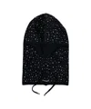 Pinko Balaclava With Drawstring And Rhinestones In Black