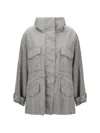 Pinko Fisherma Parka Jacket In Gray