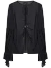 Pinko Fitted Black Blouse With Delicate Gathers
