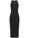 Pinko Fitted Black Maxi Dress With High Neckline In Black