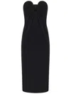 Pinko Fitted Black Stretch Viscose Midi Dress