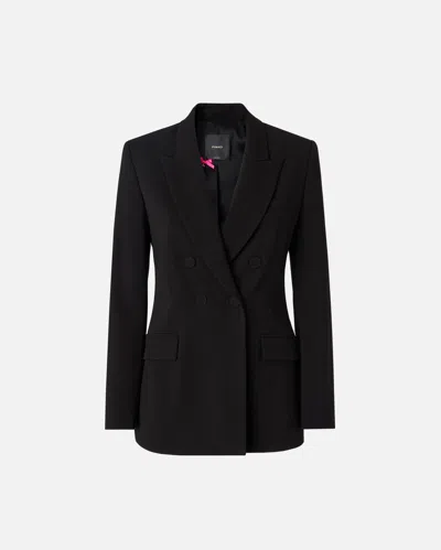 Pinko - Fitted Double-breasted Jacket - 46 In Black