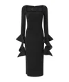 Pinko Formina Square-neck Midi Dress In Black