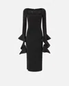 Pinko Formina Square-neck Midi Dress In Black
